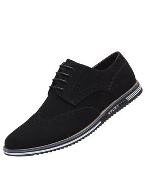 LOGAN MEN'S WINGTIP LACE-UP OXFORD SHOES Black size 13